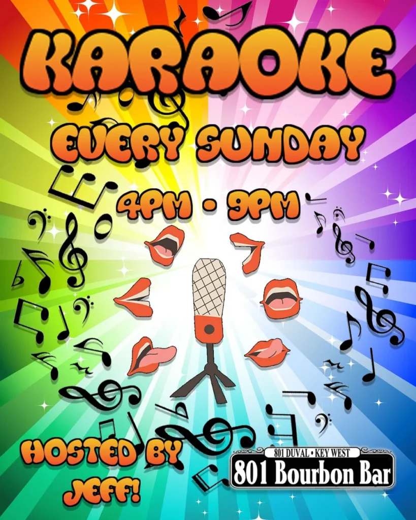 801 Bourbon Bar Karaoke Poster