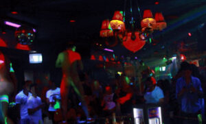 Inside Bar with dancers, music