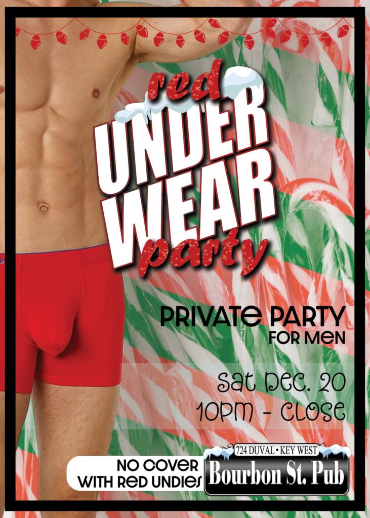 Red Underwear Party Xmas Poster